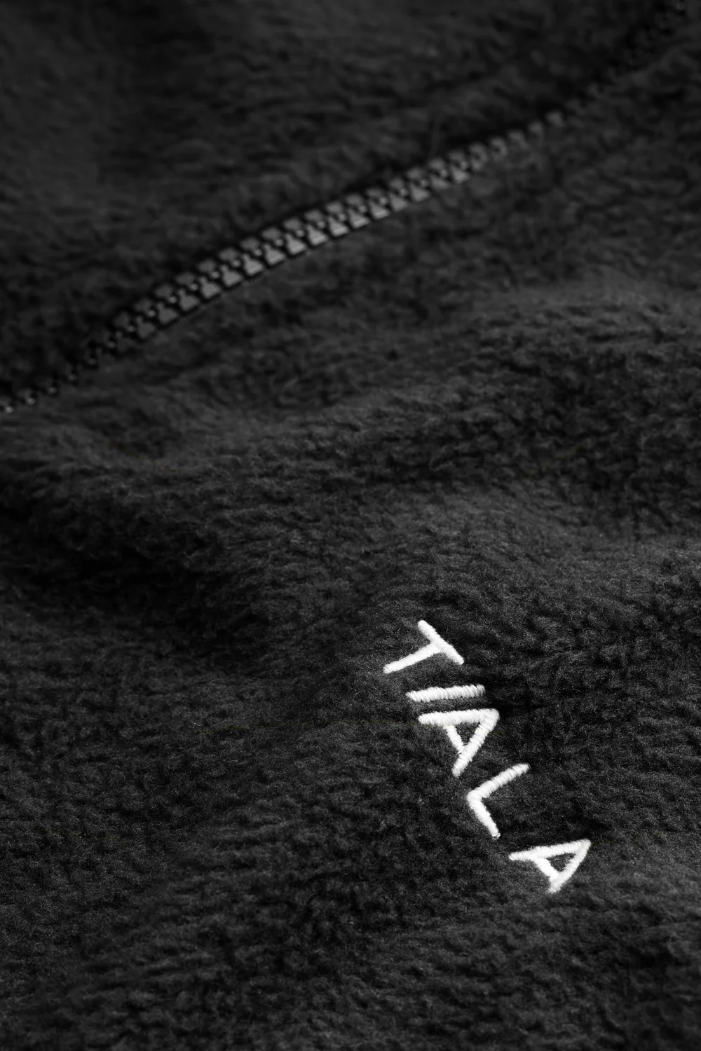 1/4 Zip Fleece Jacket - Black & Ivory - Image 7