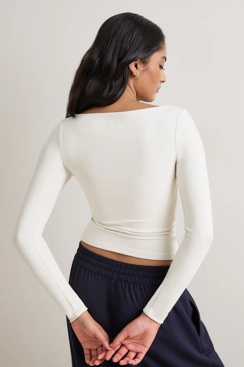 365 Boat Neck Long Sleeve Top - Coconut Milk - Image 4