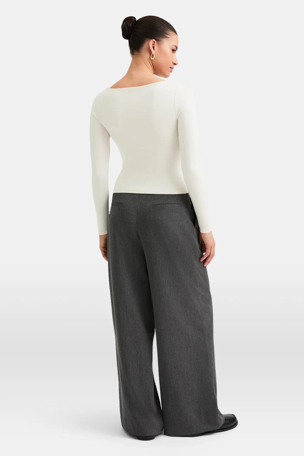 365 Boat Neck Long Sleeve Top - Vanilla - Image 4
