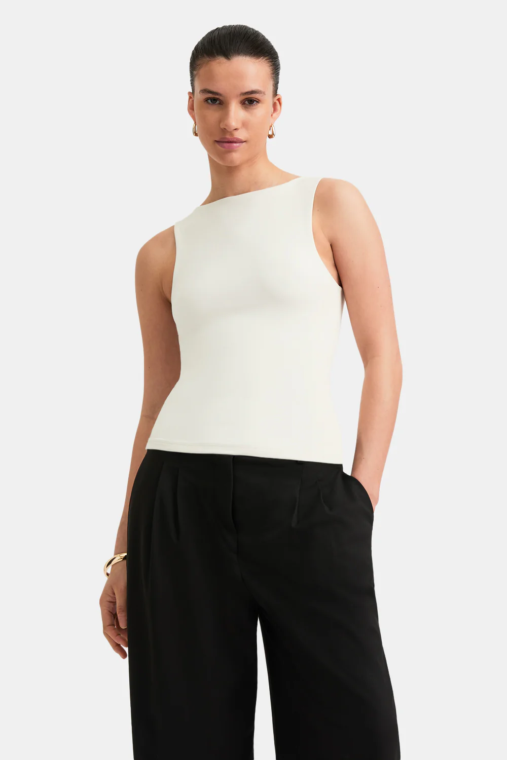 365 Boat Neck Tank - Vanilla