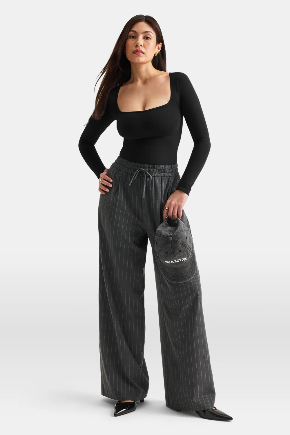 365 Contour Square Neck Bodysuit - Shadow Black - Image 4