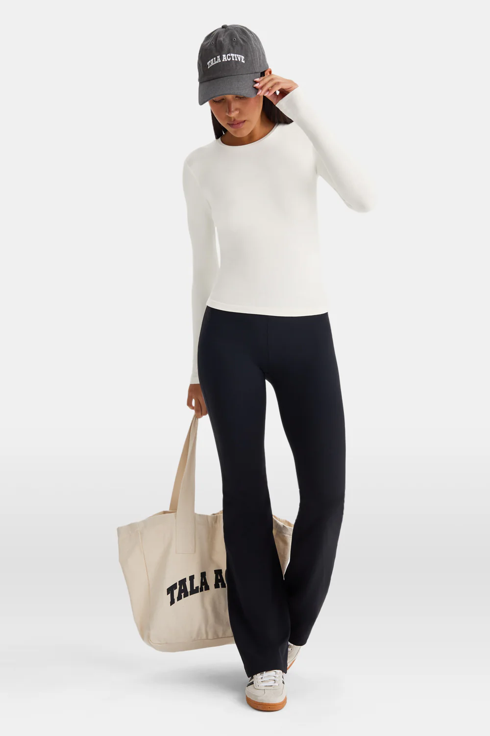 365 Core Cotton Long Sleeve T-Shirt - Ivory - Image 3