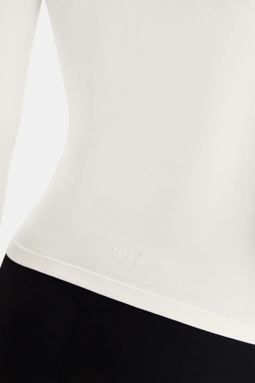 365 Core Cotton Long Sleeve T-Shirt - Ivory - Image 6