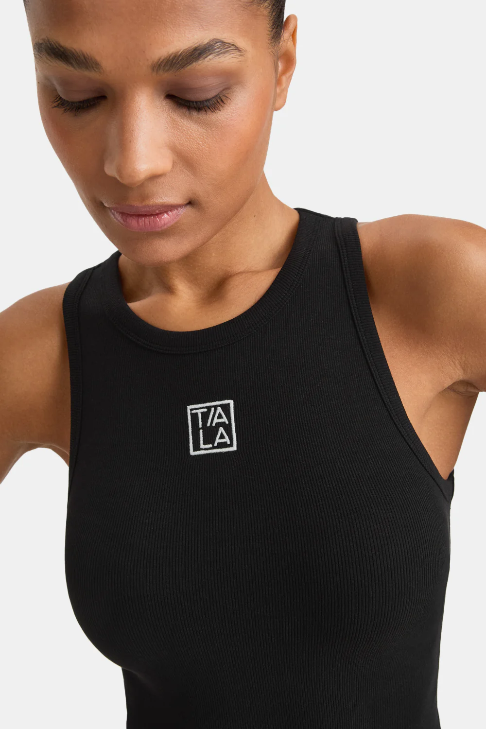 365 Rib Logo Racer Vest - Black - Image 4