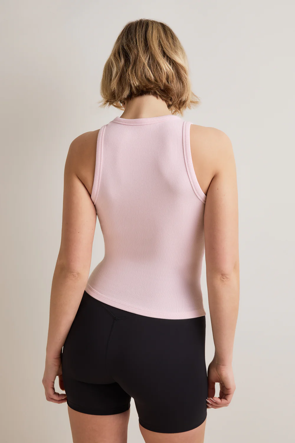 365 Sculpting Lounge Longline Logo Racer Vest - Ballet Pink - Image 5
