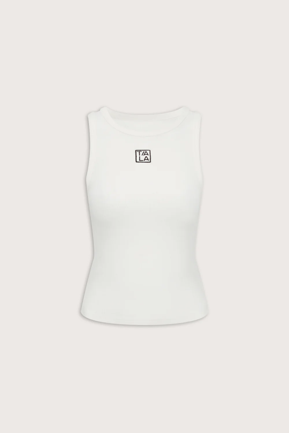 365 Sculpting Lounge Longline Logo Racer Vest - Coconut Milk - Image 2