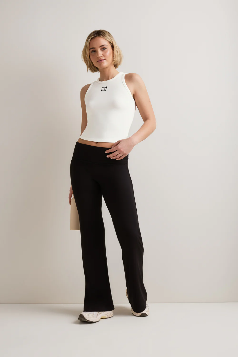 365 Sculpting Lounge Longline Logo Racer Vest - Coconut Milk - Image 4