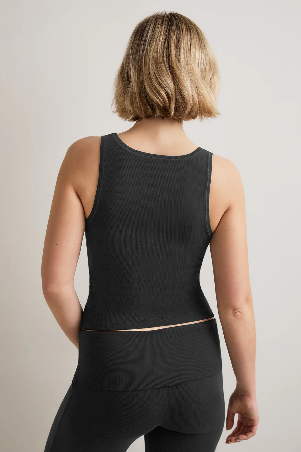 365 Sculpting Lounge Square Neck Vest - Shadow Black - Image 5