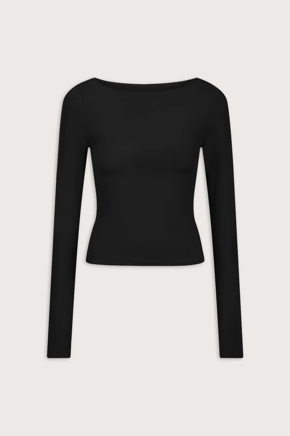 365 Boat Neck Long Sleeve Top - Shadow Black - Image 2
