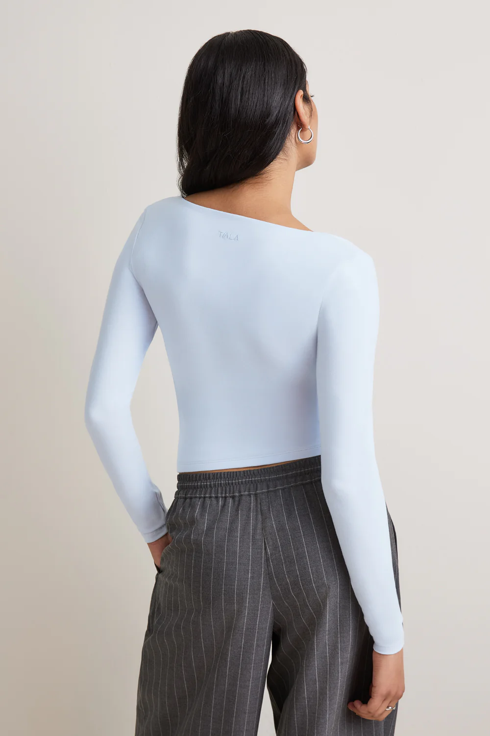 365 Square Neck Long Sleeve Top - Baby Blue - Image 4