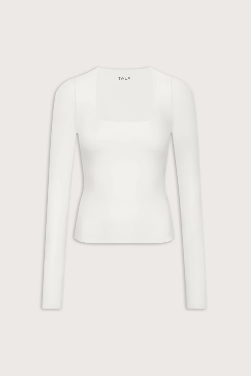 365 Square Neck Long Sleeve Top - Coconut Milk - Image 2