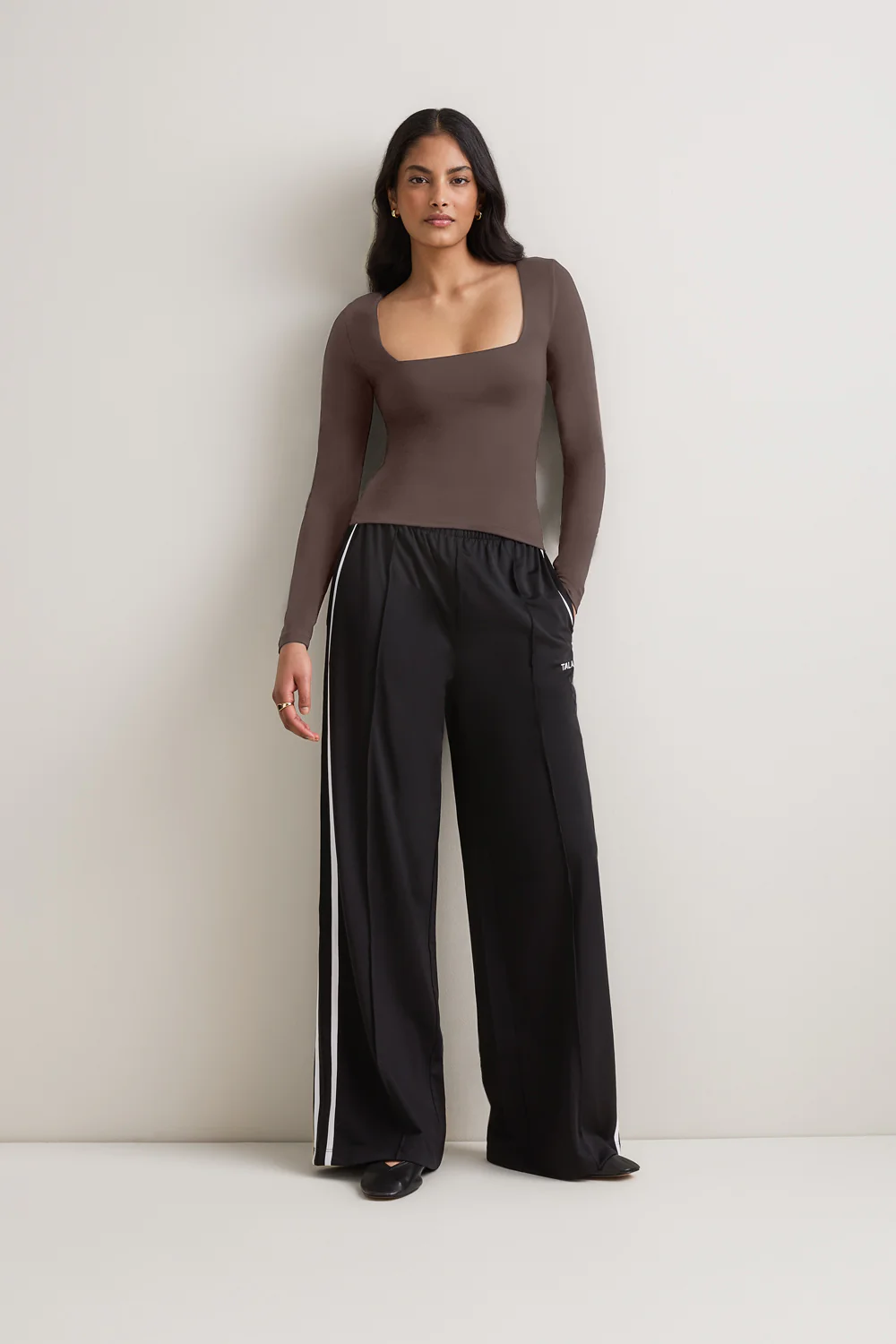 365 Square Neck Long Sleeve Top - Mocha Brown - Image 3