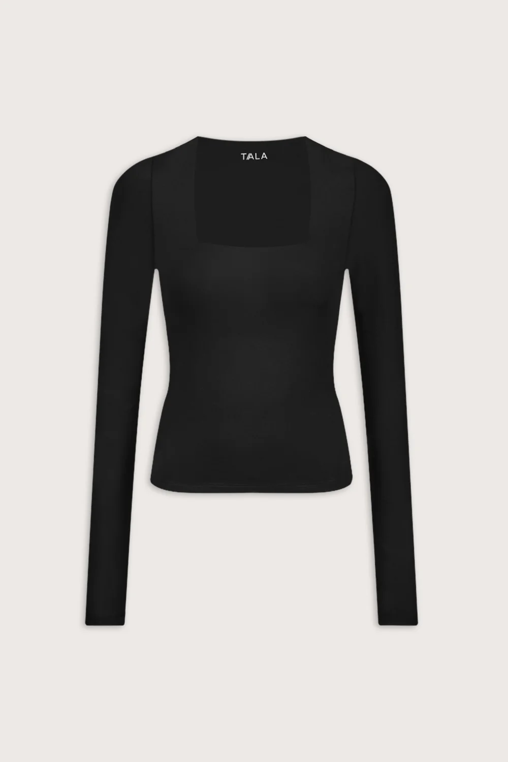 365 Square Neck Long Sleeve Top - Shadow Black - Image 2