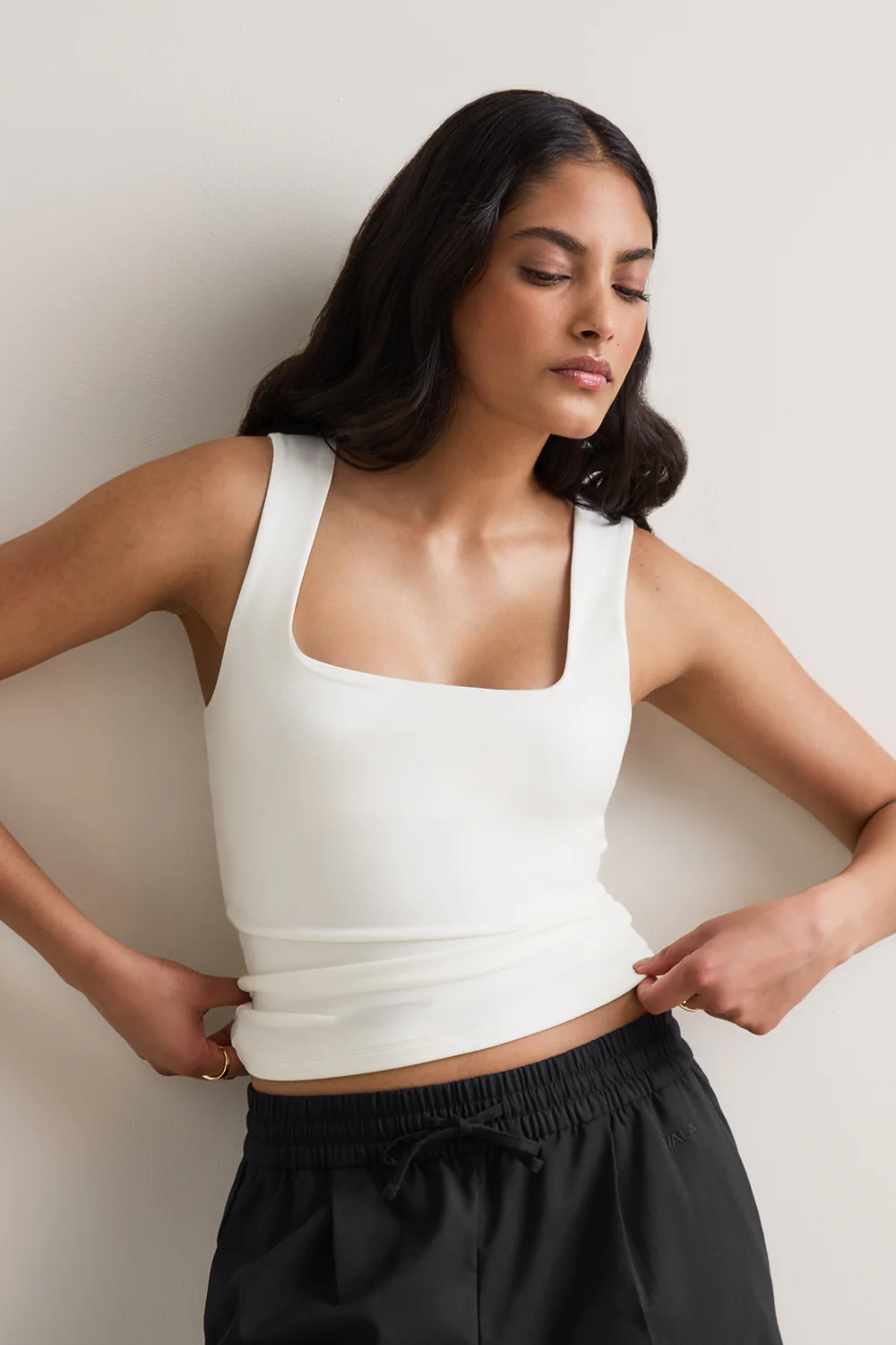 365 Square Neck Vest - Coconut Milk