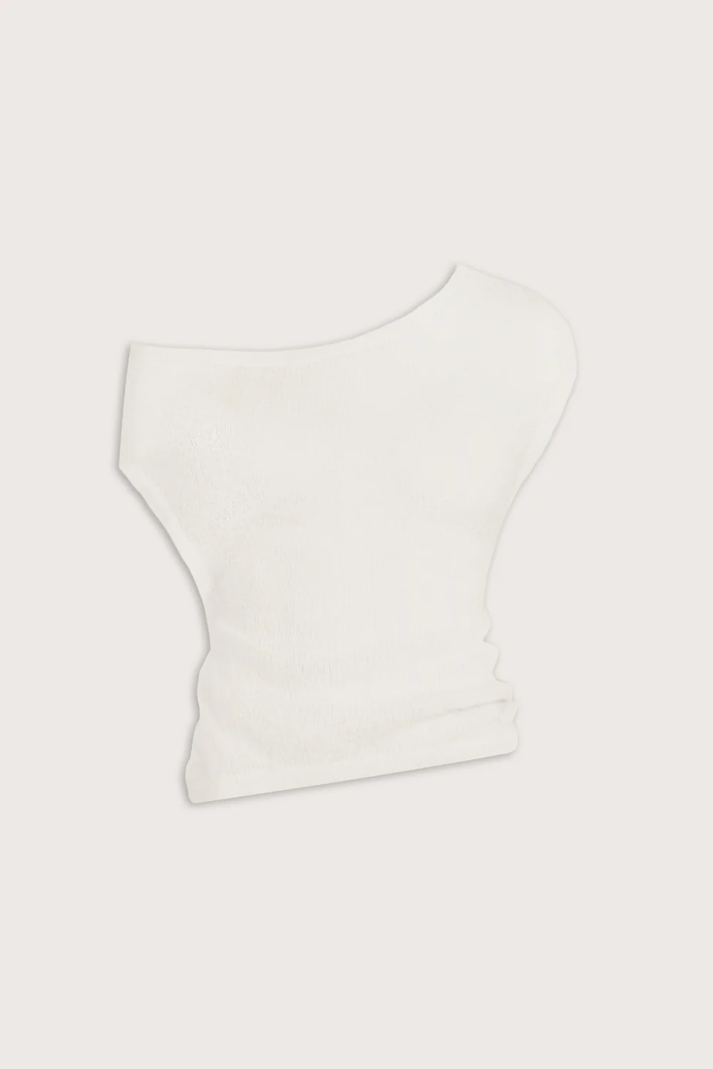 Beach Knit Asymmetric Top - Ivory - Image 2