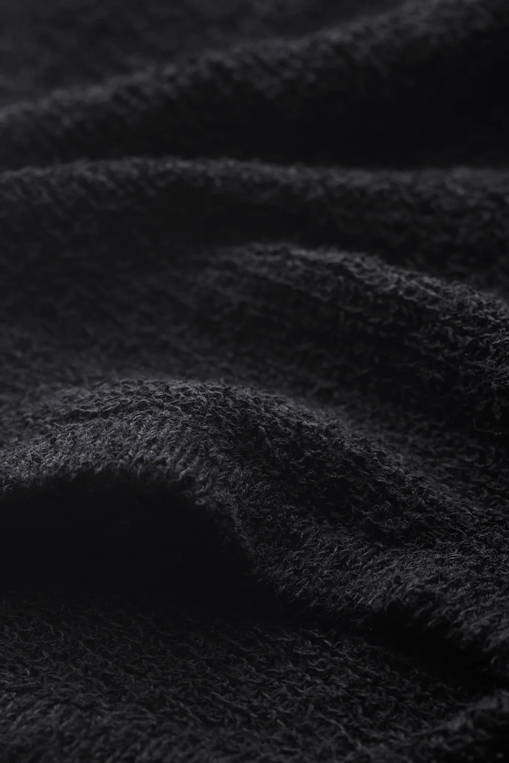 Beach Knit Asymmetric Top - Shadow Black - Image 5