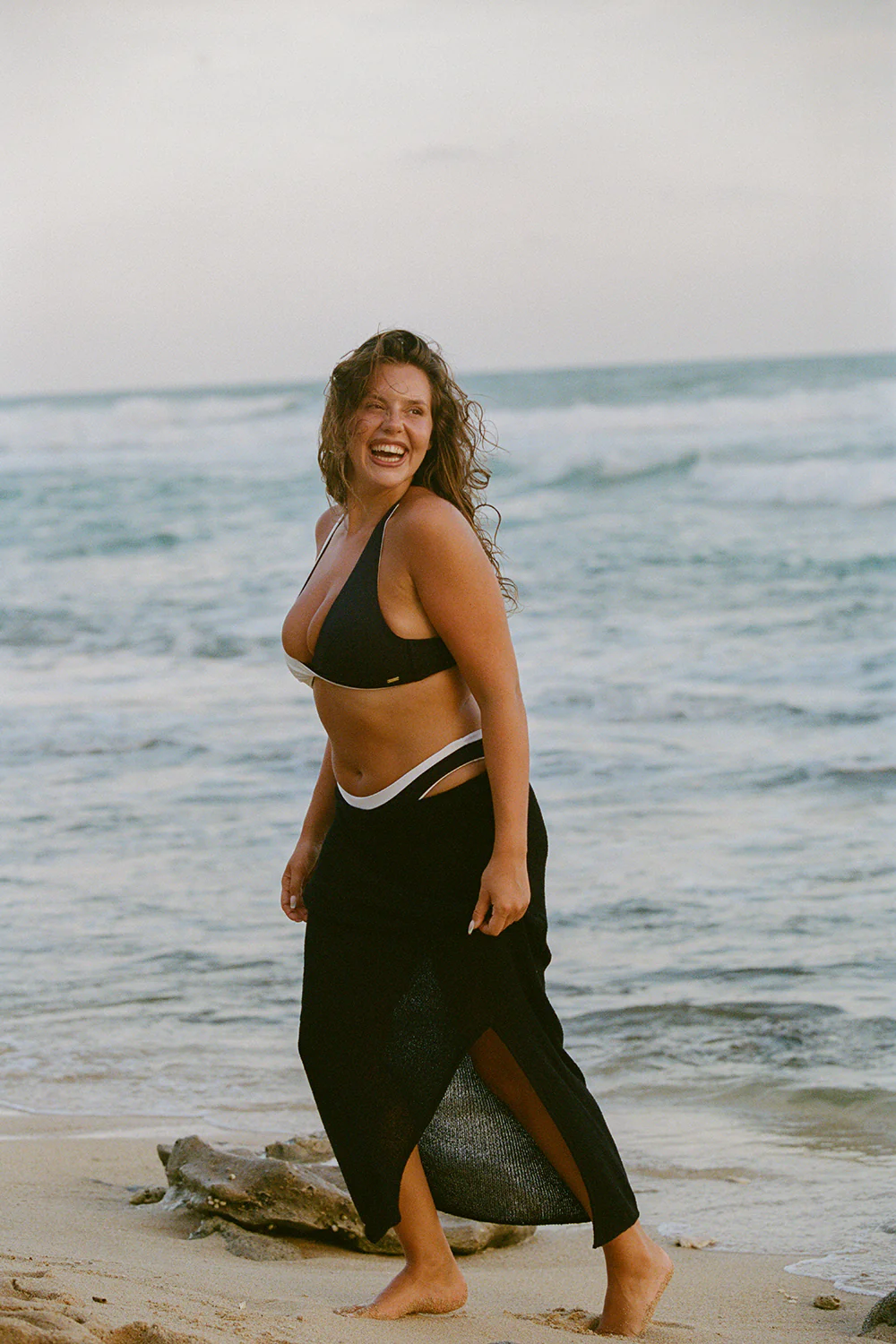 Beach Knit Maxi Skirt - Shadow Black - Image 3