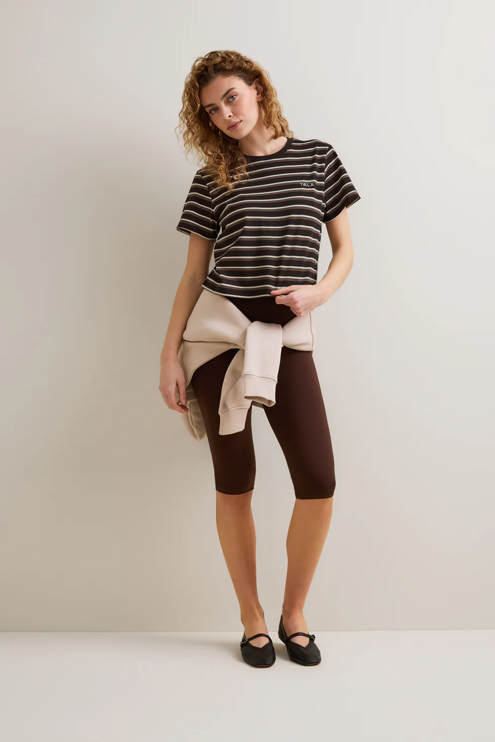 Boxy Baby Tee - Brown Stripe - Image 3