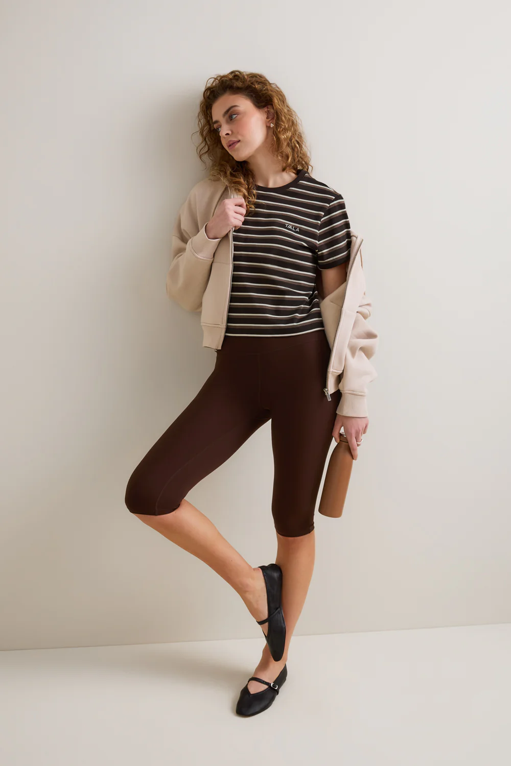Boxy Baby Tee - Brown Stripe - Image 5