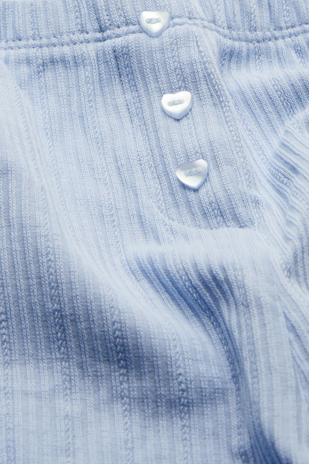 Button Pyjama Shorts - Baby Blue - Image 4