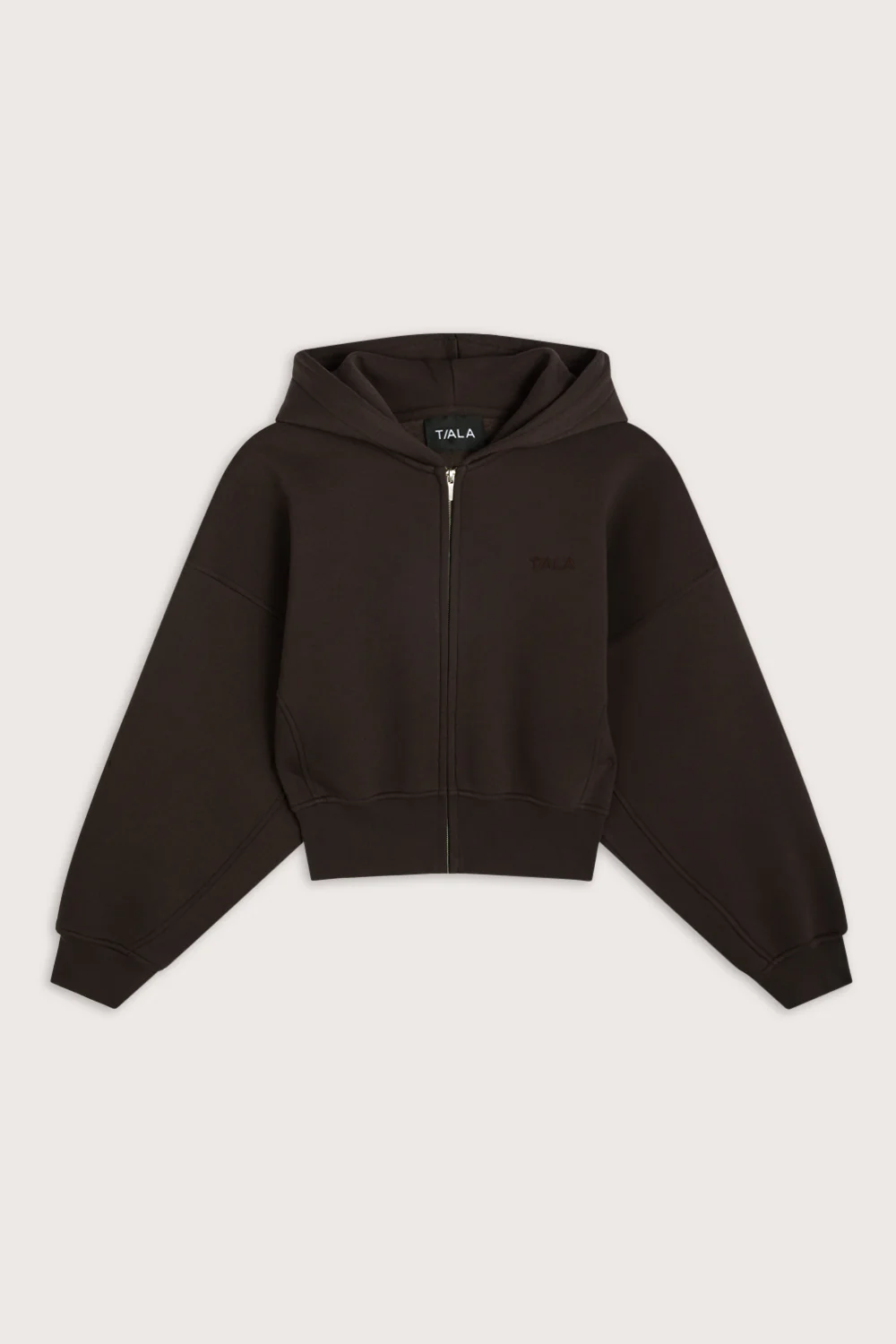 Cocoon Zip Through Hoodie - Americano - Image 2