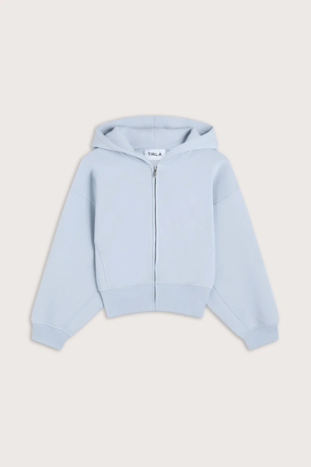 Cocoon Zip Through Hoodie - Baby Blue - Image 2