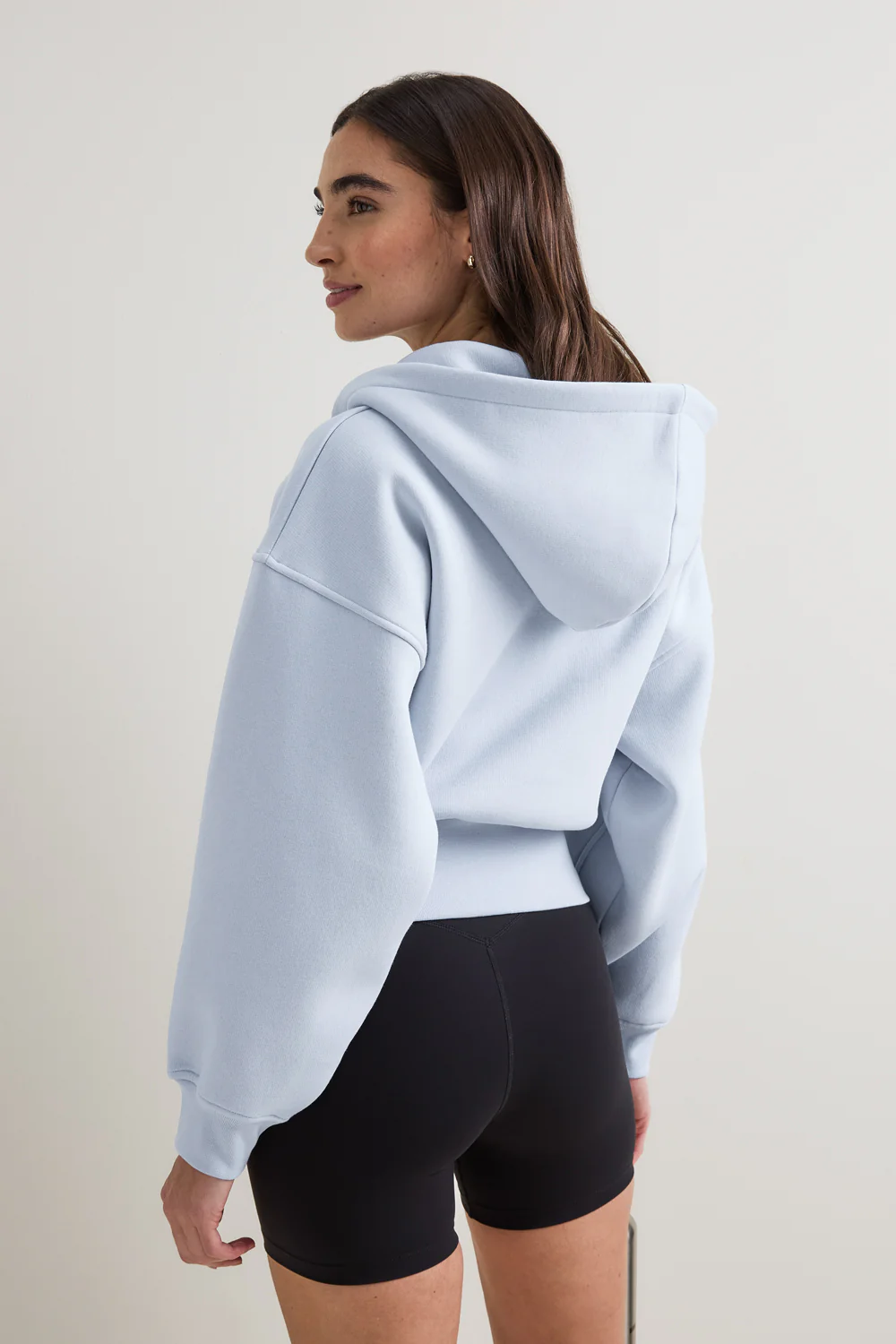 Cocoon Zip Through Hoodie - Baby Blue - Image 3