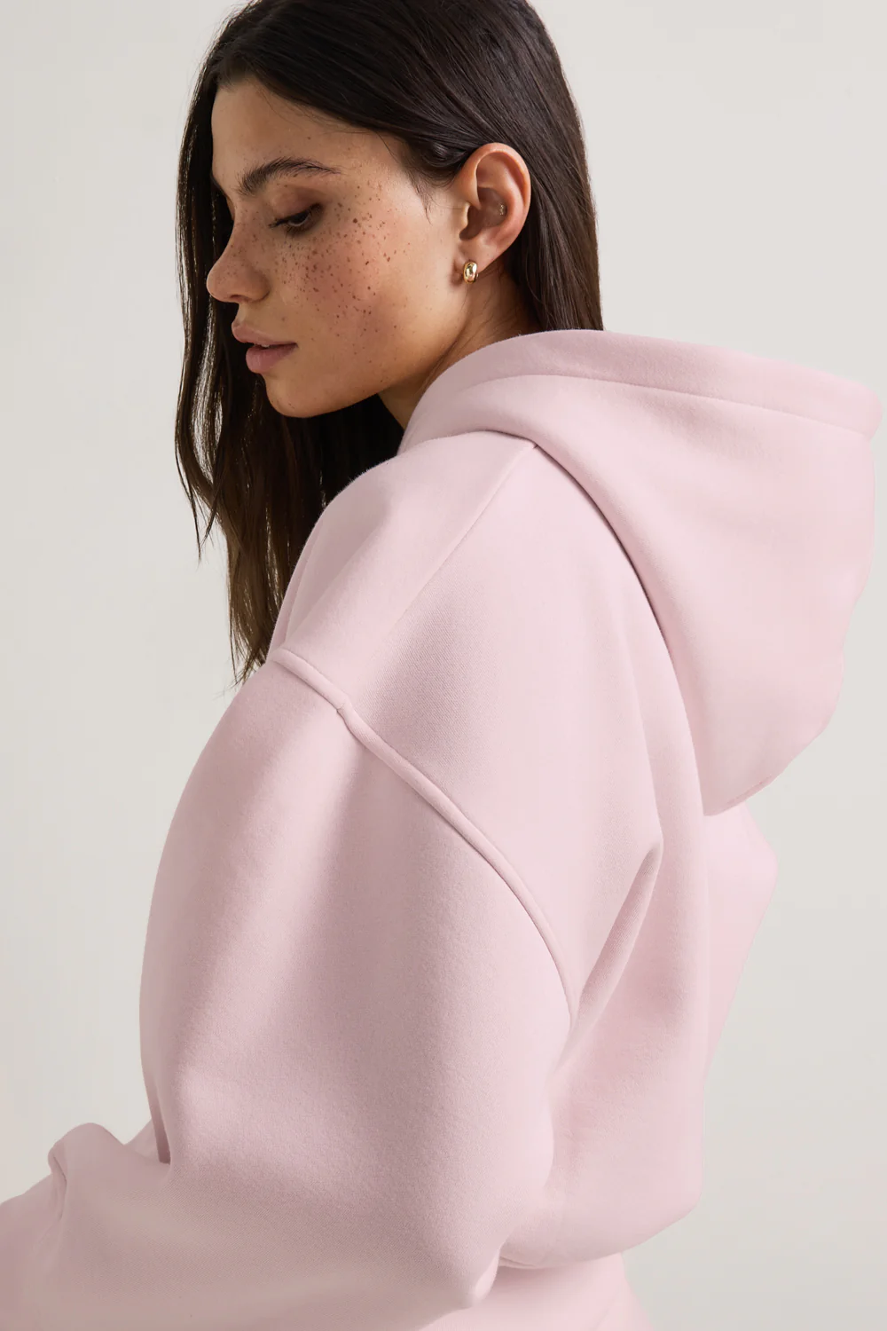 Cocoon Zip Through Hoodie - Ballet Pink - Image 4
