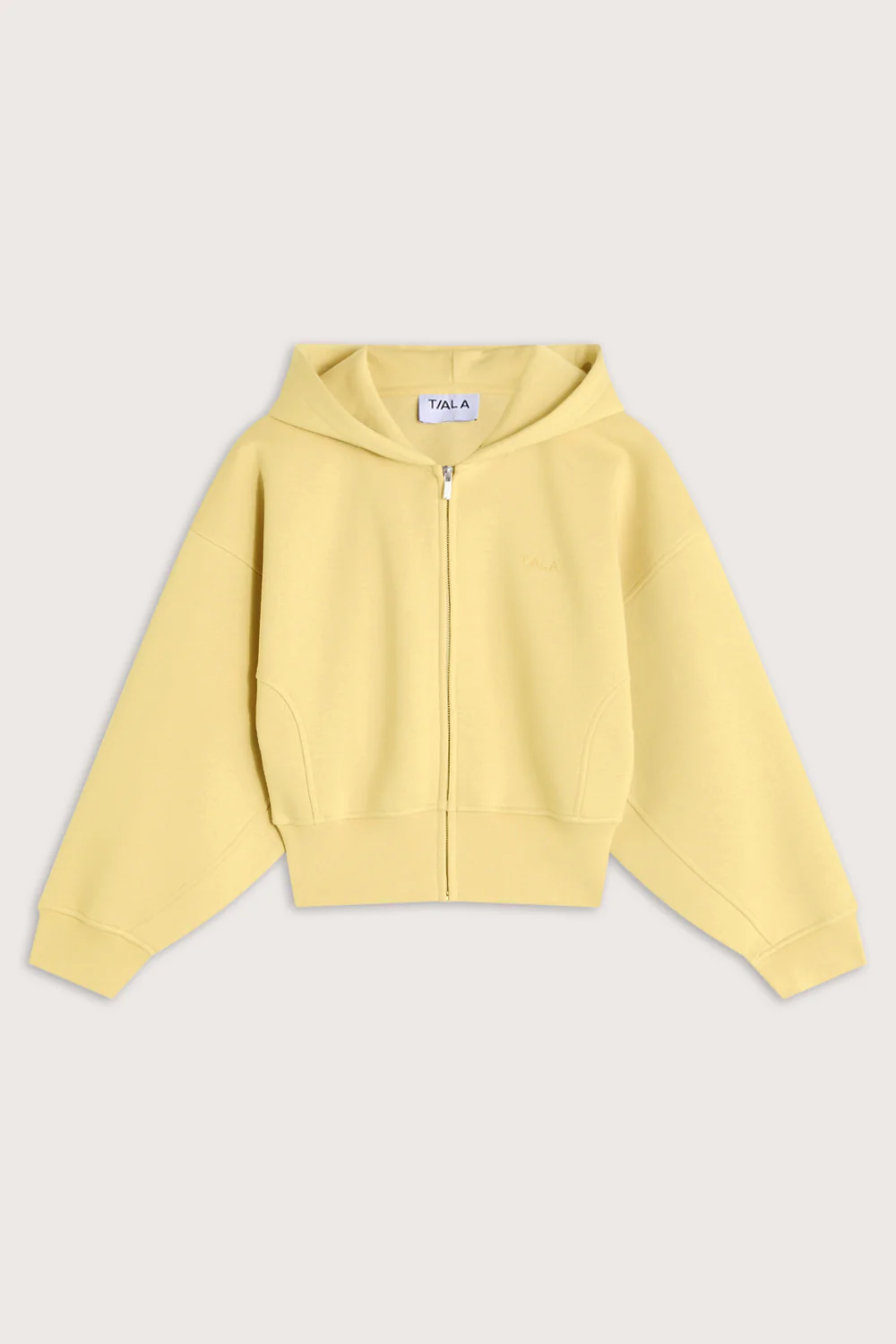 Cocoon Zip Through Hoodie - Butter Yellow - Image 2