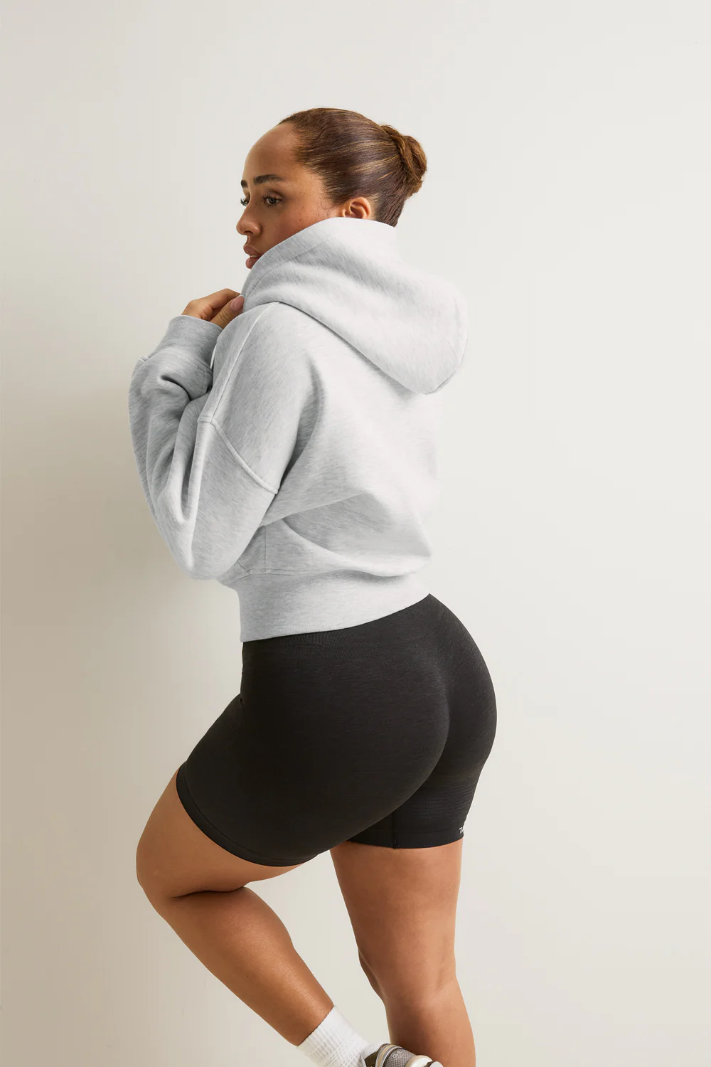 Cocoon Zip Through Hoodie - Grey Marl - Image 3
