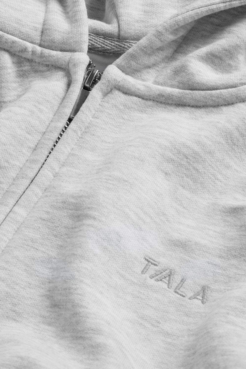 Cocoon Zip Through Hoodie - Grey Marl - Image 5