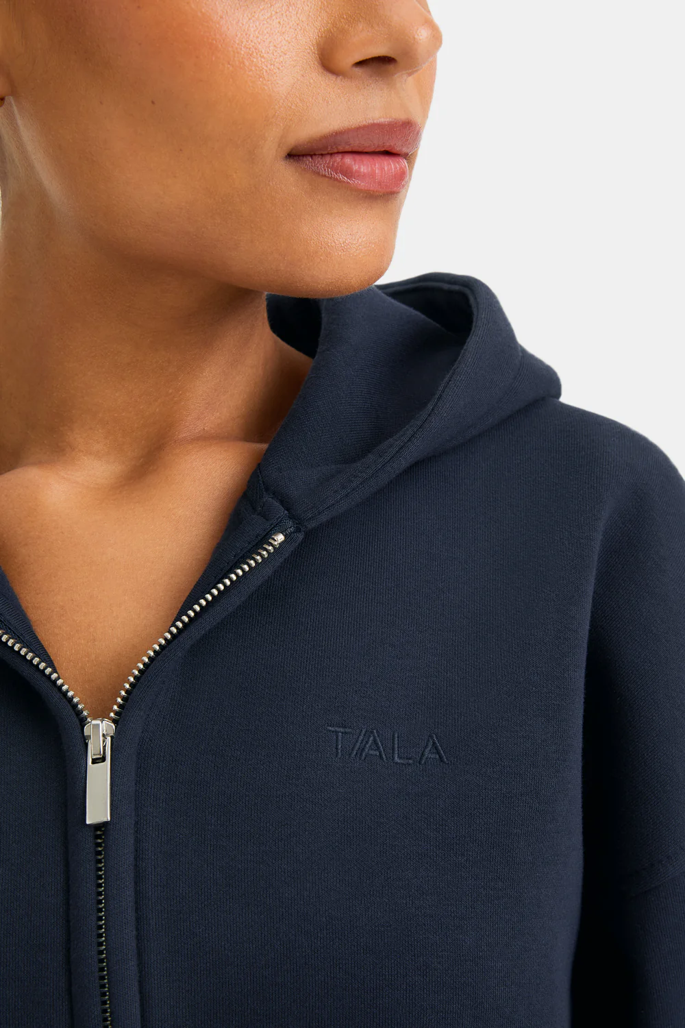 Cocoon Zip Through Hoodie - Midnight Navy - Image 5