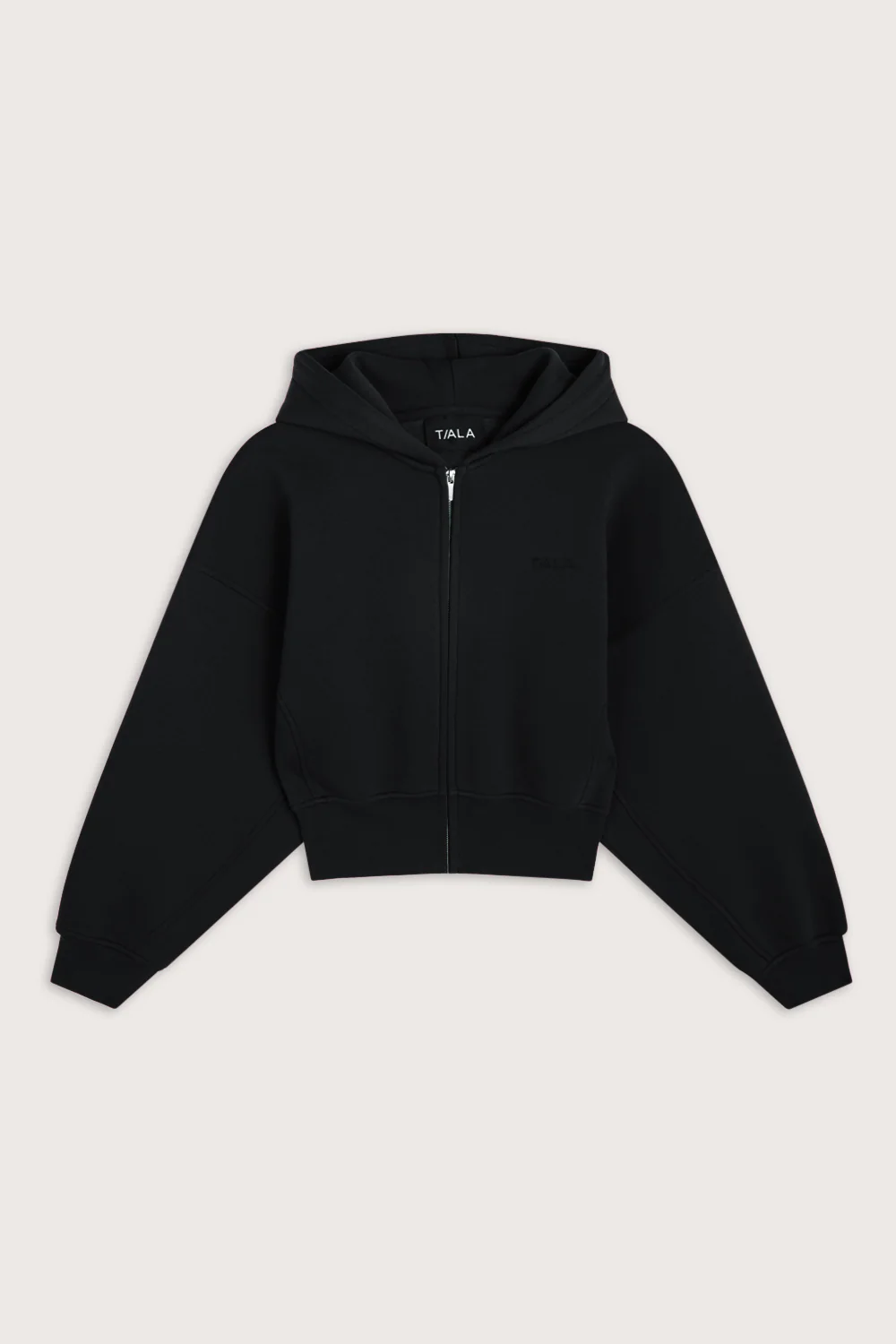 Cocoon Zip Through Hoodie - Black - Image 2