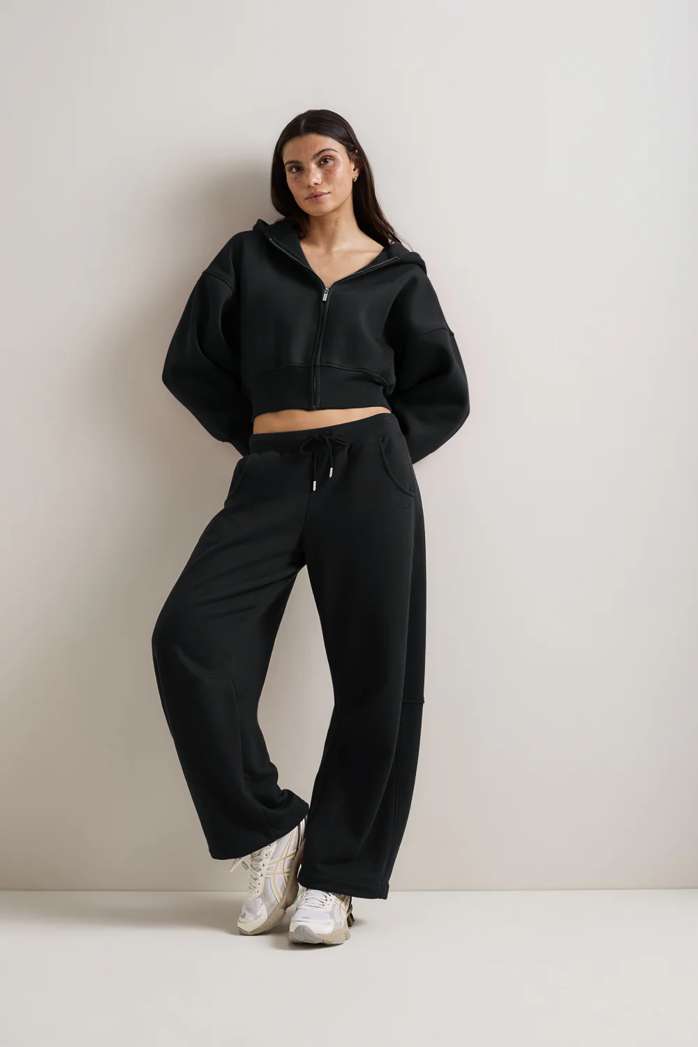 Cocoon Zip Through Hoodie - Black - Image 3