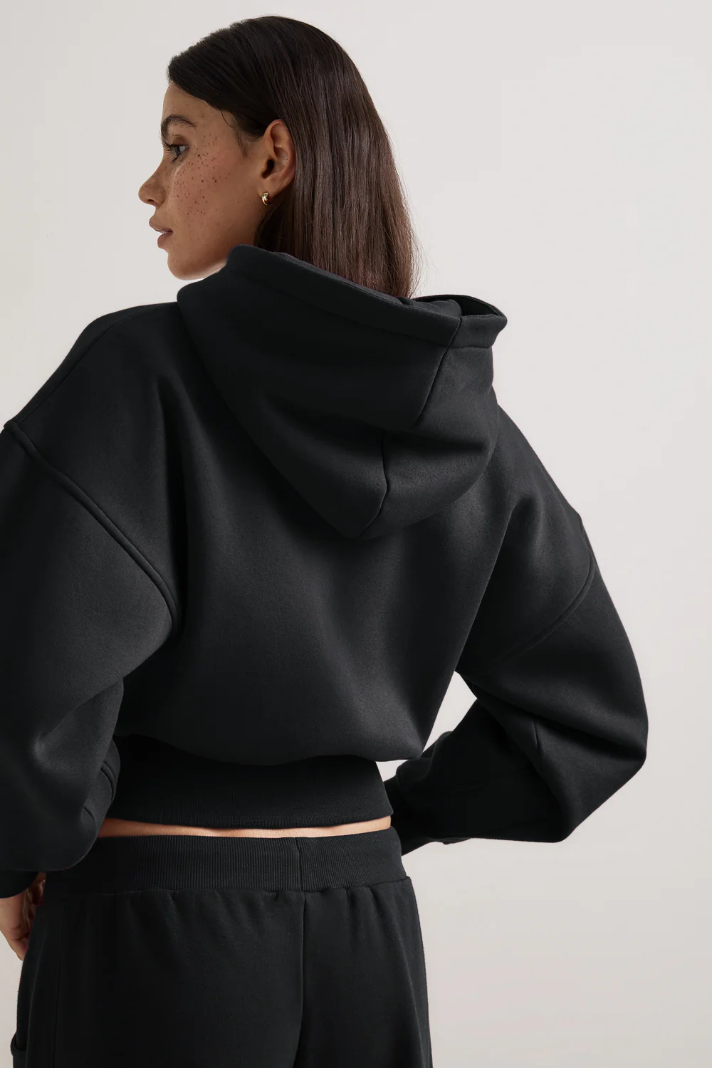 Cocoon Zip Through Hoodie - Black - Image 5