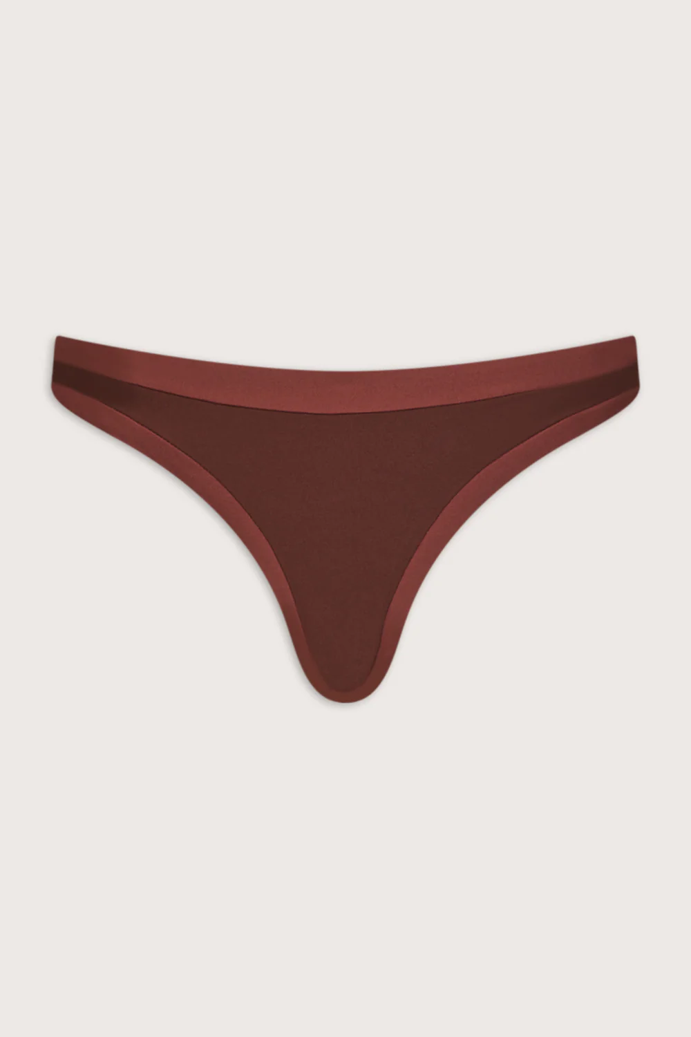 Contrast Mid Rise Bikini Bottom - Deep Rust - Image 2