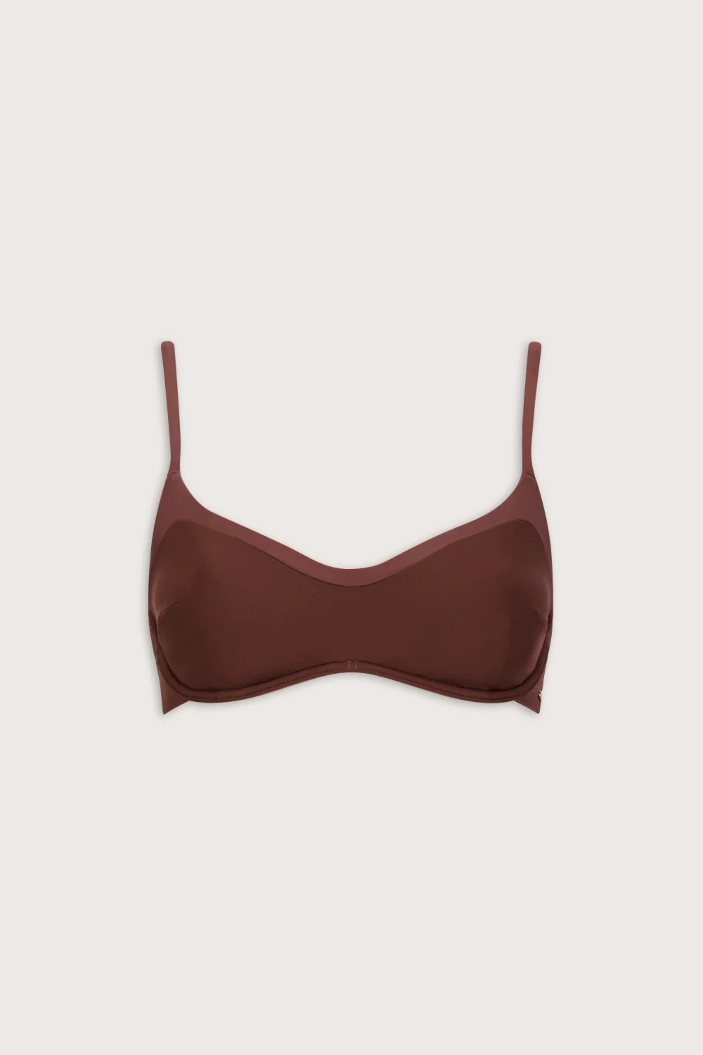 Contrast Underwired Bikini Top - Deep Rust - Image 2