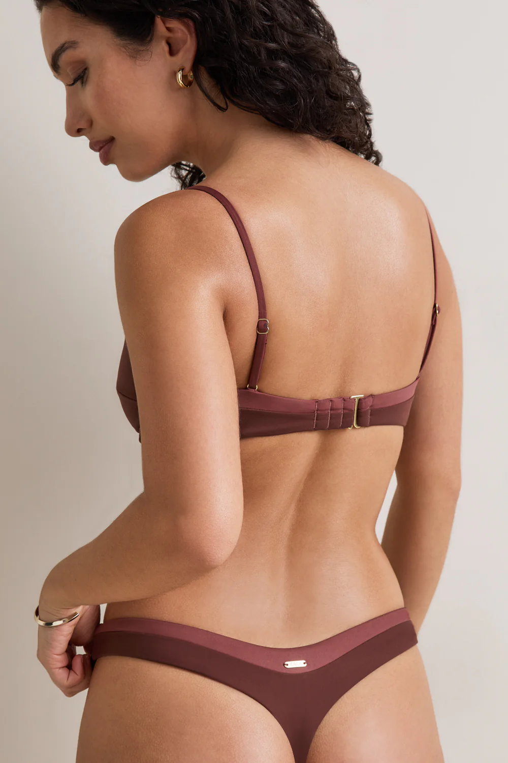 Contrast Underwired Bikini Top - Deep Rust - Image 5