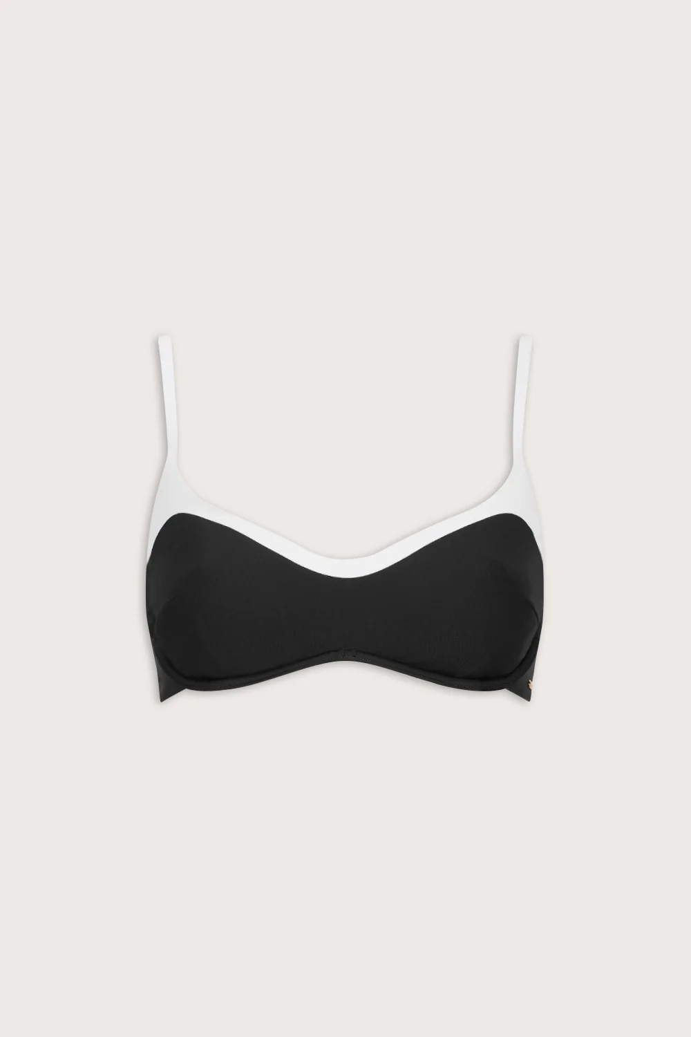 Contrast Underwired Bikini Top - Shadow Black - Image 2