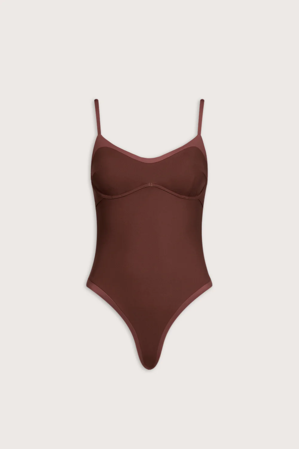 Contrast Underwired Swimsuit - Deep Rust - Image 2