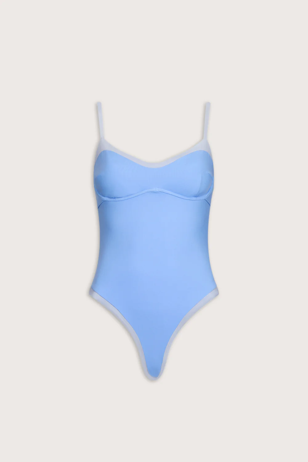 Contrast Underwired Swimsuit - Iris Blue - Image 2