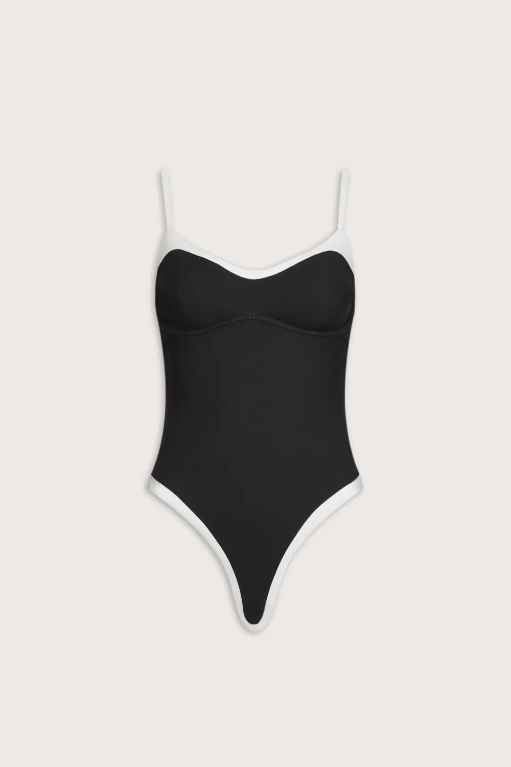 Contrast Underwired Swimsuit - Shadow Black - Image 2