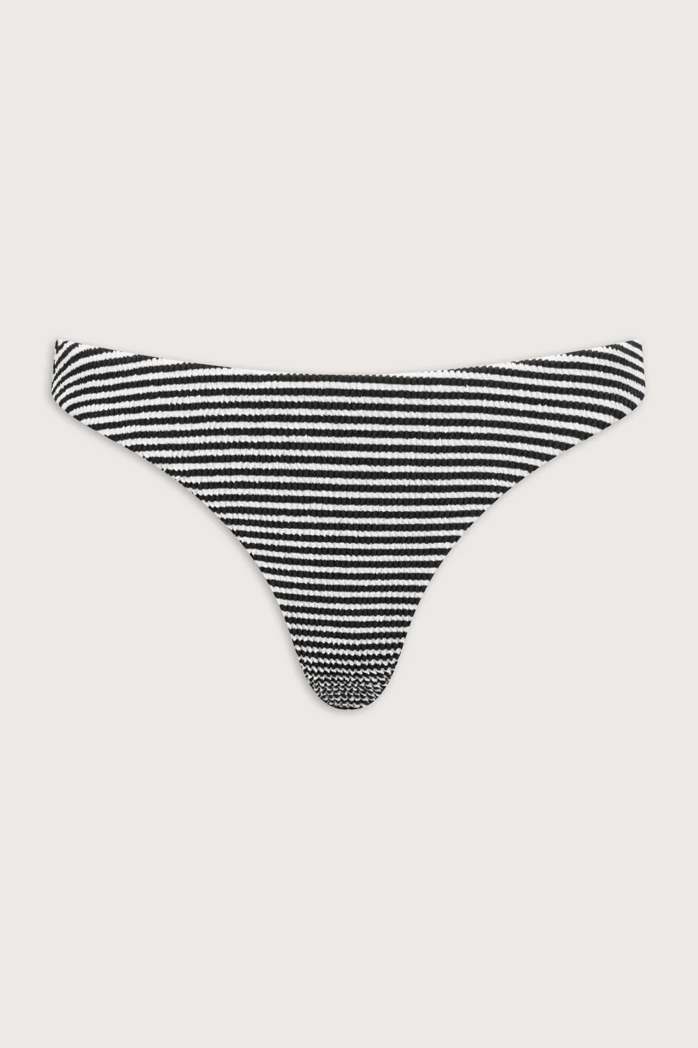 Crinkle Cheeky Bikini Bottom - Ivory / Black - Image 2