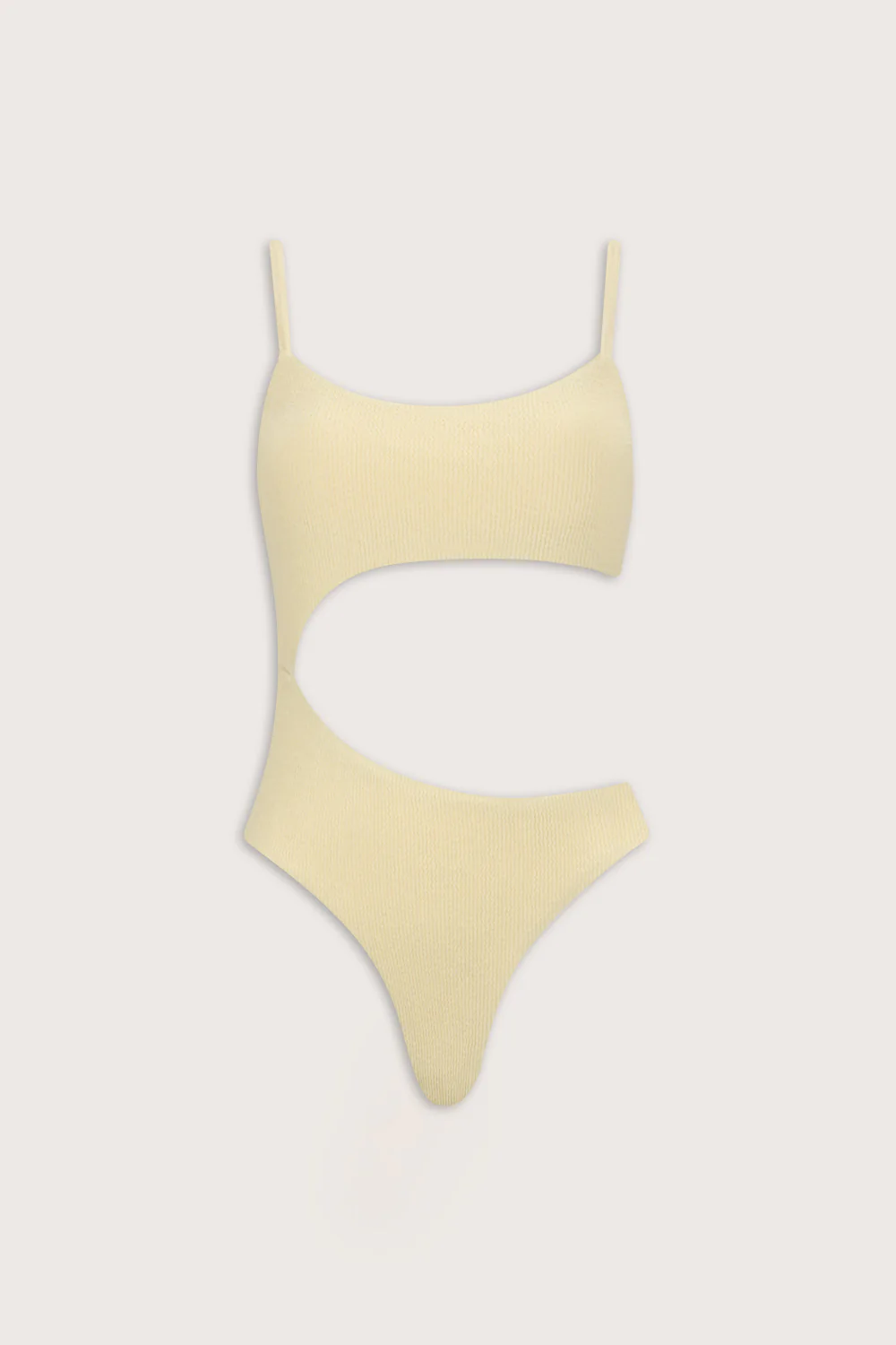 Crinkle Cut Out Swimsuit - Lemon Yellow - Image 2