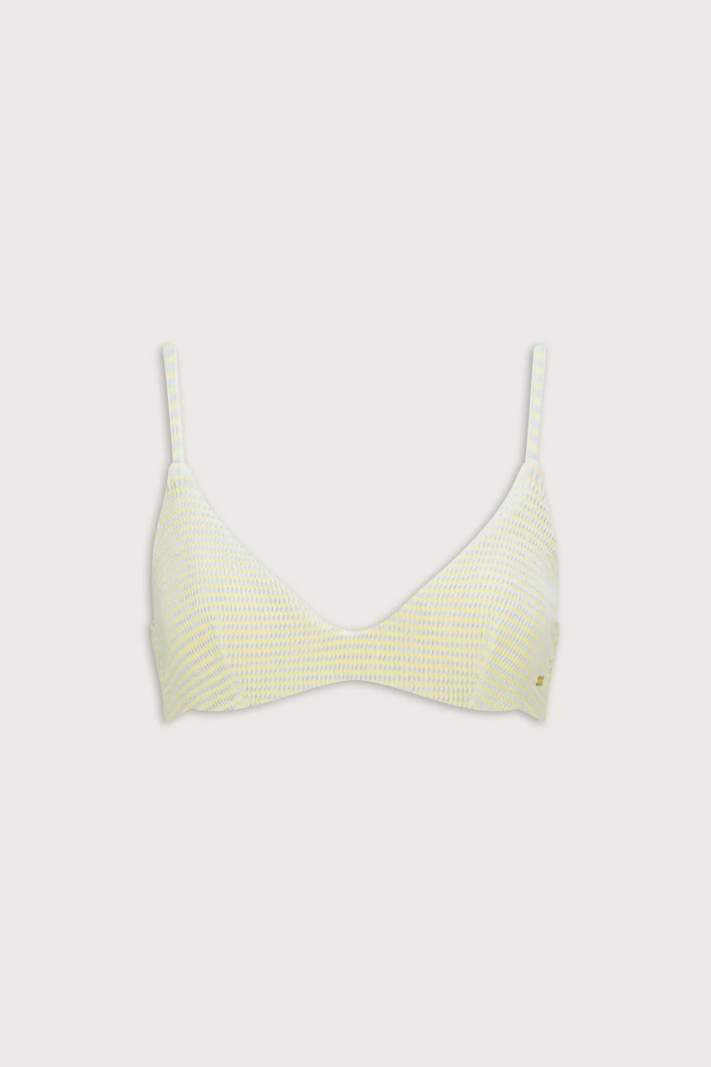 Crinkle Scoop Underwired Bikini Top - Blue / Yellow - Image 2