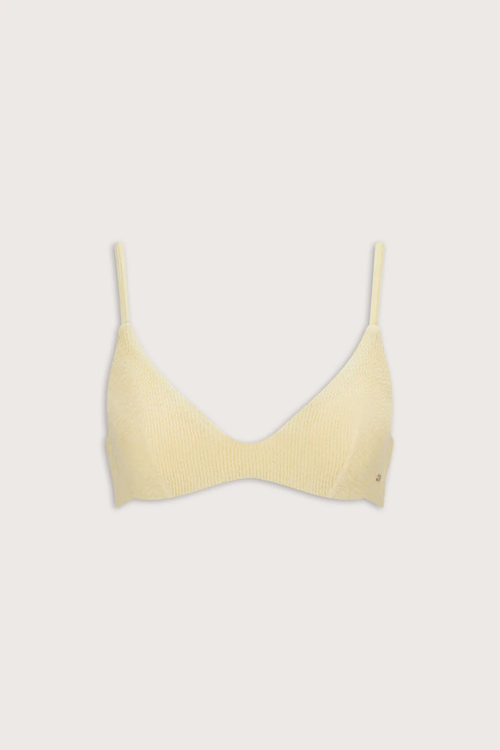 Crinkle Scoop Underwired Bikini Top - Lemon Yellow - Image 2