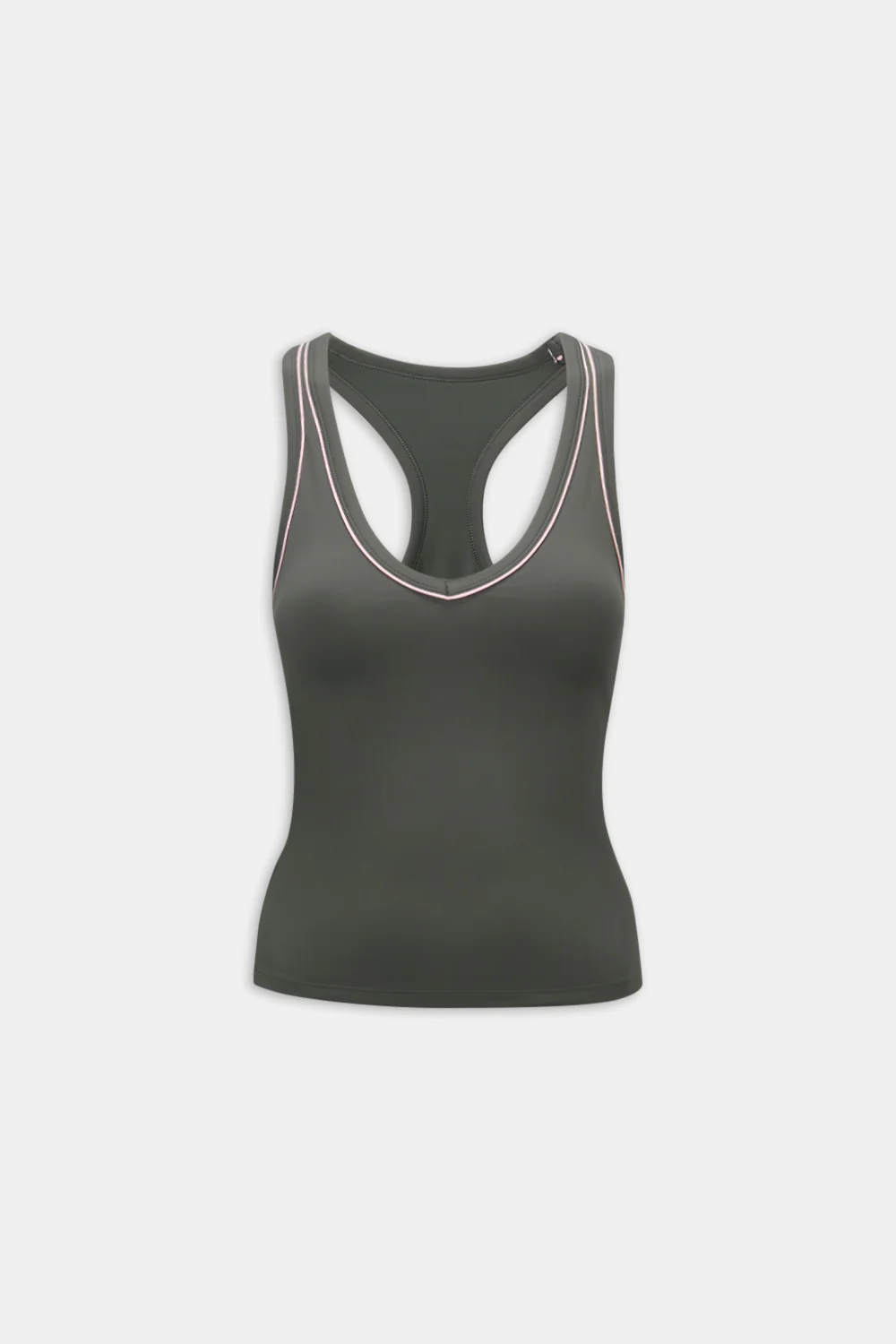 DayFlex Built-In Support V Neck Racer Vest - Dark Olive - Image 2