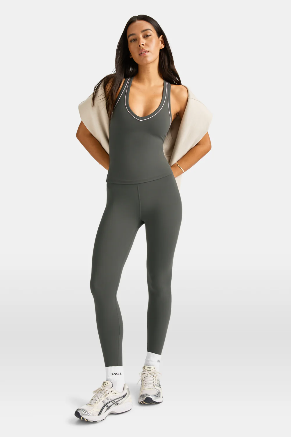 DayFlex Built-In Support V Neck Racer Vest - Dark Olive - Image 5