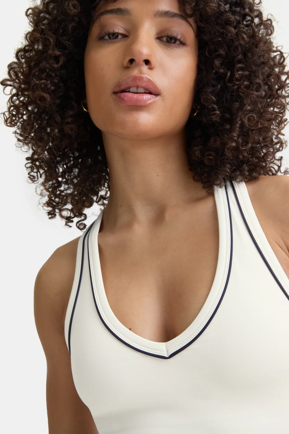 DayFlex Built-In Support V Neck Racer Vest - Ivory - Image 3