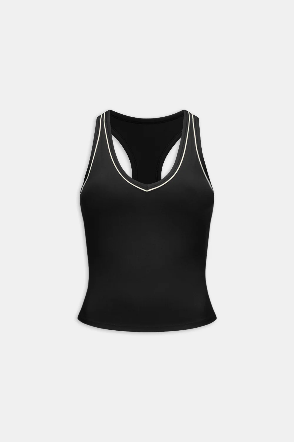 DayFlex Built-In Support V Neck Racer Vest - Shadow Black - Image 2
